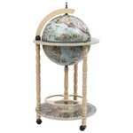 vidaXL Bar sous forme de globe Bois d'eucalyptus Bleu