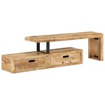 vidaXL Meuble TV (118-200) x 30 x 40 cm en bois massif de manguier