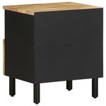 vidaXL Table de chevet noir 40x33x46 cm bois de manguier massif brut