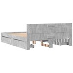 vidaXL Cadre de lit avec tête de lit gris béton 150x200 cm