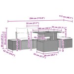 vidaXL Ensemble de salle à manger pour jardin 6 Pièces Noir et Marron
