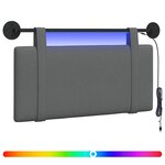 vidaXL Tête de lit suspendue Avec lumière LED Gris foncé Tissu