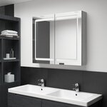 vidaXL Armoire de salle de bain à miroir LED Gris béton 80x12x68 cm