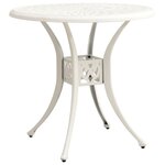 vidaXL Ensemble de bistro 3 Pièces Aluminium coulé Blanc