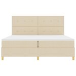vidaXL Lit à ressort LED avec matelas Crème 200 x 200 cm tissu