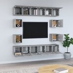vidaXL Ensemble de meubles TV 10 Pièces Sonoma gris Bois d'ingénierie