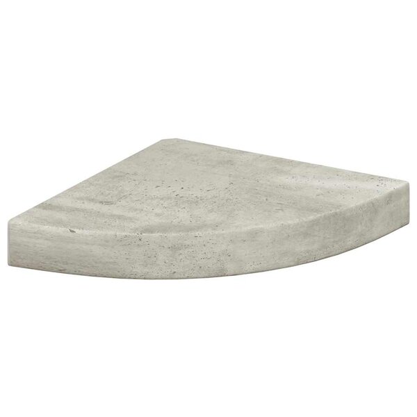 vidaXL Étagère d'angle murale Gris béton 25x25x3 8 cm MDF