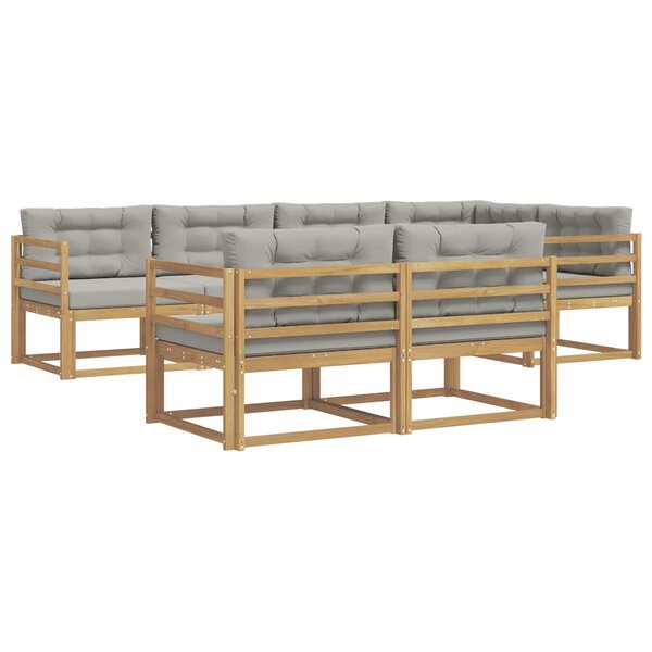 vidaXL Ensemble de canapés d'extérieur 6 Pièces Blanc et gris clair
