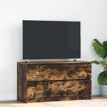 vidaXL Meuble TV chêne fumé 100x35x54 cm bois d'ingénierie