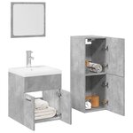 vidaXL Ensemble de meubles de salle de bain 3 Pièces gris béton