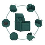 vidaXL Fauteuil inclinable électrique Vert foncé Tissu
