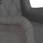 vidaXL Fauteuil avec pieds à bascule en bois d'hévéa Gris foncé Tissu