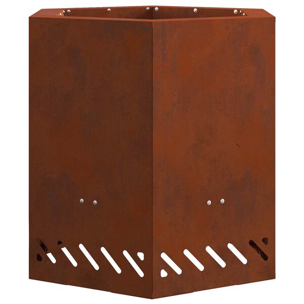 vidaXL Bol de feu sans fumée Rouillé 48 x 48 x 51 cm Acier patiné