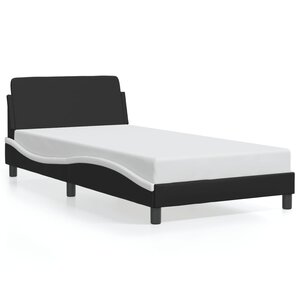 vidaXL Cadre de lit Dover noir et blanc 100x200 cm similicuir