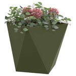 vidaXL Jardinière 2 Pièces Vert olive 40 x 40 x 40 cm Acier