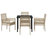 vidaXL Ensemble de salle à manger pour jardin 5 Pièces Beige polyrotin