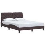 vidaXL Cadre de lit sans matelas marron foncé 140x190 cm tissu