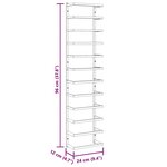 vidaXL Porte-serviette Blanc 24x12x96 cm Acier