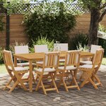 vidaXL Chaises de bistrot d'extérieur avec coussin 8 Pièces Crème blanc