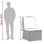 vidaXL Canapé inclinable de jardin avec coussins beige résine tressée