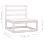 vidaXL Salon de jardin 7 Pièces avec coussins blanc bois de pin massif