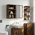 vidaXL Armoire murale de salle de bain Chêne Fumé 40 x 16 x 62 5 cm