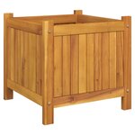 vidaXL Jardinière avec doublure 42x42x40 cm bois massif d'acacia