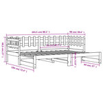 vidaXL Lit coulissant sans matelas 2x(90x200) cm Bois massif