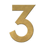 Numéro 3-Numéro adhésif pour boîtes aux lettres - Vinyle épais texturé, hauteur 50 mm - Or Vieilli