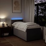 vidaXL Sommier à lattes de lit avec matelas Taupe 100x200 cm Tissu