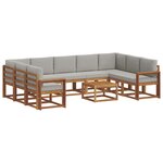 vidaXL Ensemble de canapés d'extérieur 10 Pièces Gris Naturel et Clair