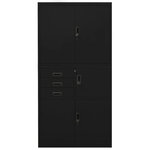 Armoire de bureau avec casier et 3 étagères réglables 90 x 40 x 180 cm design moderne en acier noir 02_0046913