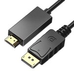 Câble convertisseur adaptateur de câble DisplayPort vers HDMI, longueur 1.8m, 4K, 1080P