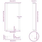 vidaXL Pieds de table de bar en U 2 pièces Acier naturel 50 x (90-91) cm Acier