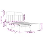 vidaXL Cadre de lit métal sans matelas avec tête de lit noir 120x190cm