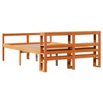 vidaXL Cadre de lit et tête de lit sans matelas cire marron 135x190 cm