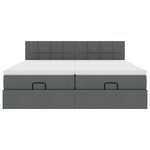 VidaXL Cadre de lit ottoman avec matelas gris foncé 180x200cm tissu