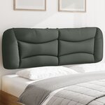 vidaXL Coussin de tête de lit gris foncé 160 cm tissu