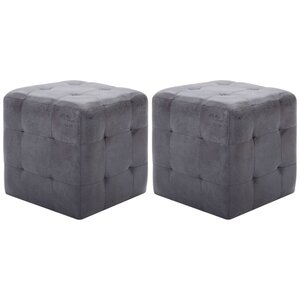 vidaXL 2 Pièces Tables de chevet Gris 30x30x30 cm Similicuir daim