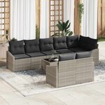 vidaXL Ensemble de salle à manger pour jardin 9 Pièces Gris clair