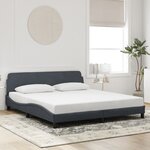 vidaXL Cadre de lit sans matelas gris foncé 180x200 cm velours