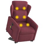 vidaXL Fauteuil inclinable de massage électrique Rouge bordeaux Tissu