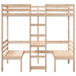 vidaXL Lit mezzanine avec bureau et chaises 90x190 cm pin massif