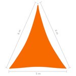 vidaXL Voile de parasol Tissu Oxford triangulaire 5x6x6 m Orange