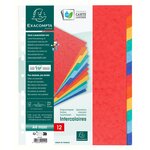 Intercalaires neutres maxi A4+ en carte lustrée, 12 divisions - Assortis (paquet 12 unités)