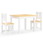 vidaXL Ensemble de table et chaises pour enfants 3 Pièces Blanc et beige