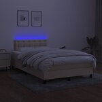 vidaXL Sommier à lattes de lit avec matelas LED Crème 120x200 cm Tissu