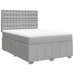 vidaXL Sommier à lattes de lit avec matelas Gris clair 160x200cm Tissu