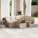 vidaXL Salon de jardin avec coussins 8 Pièces beige résine tressée
