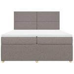 vidaXL Sommier à lattes de lit avec matelas Taupe 200x200 cm Tissu